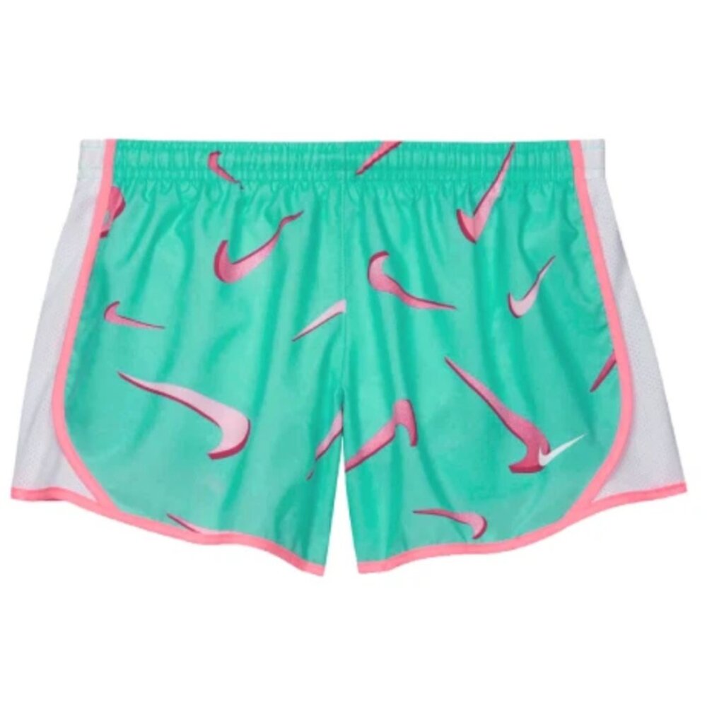 Nike Girls' Dri-FIT Tempo Running Shorts Teal and Pink size medium